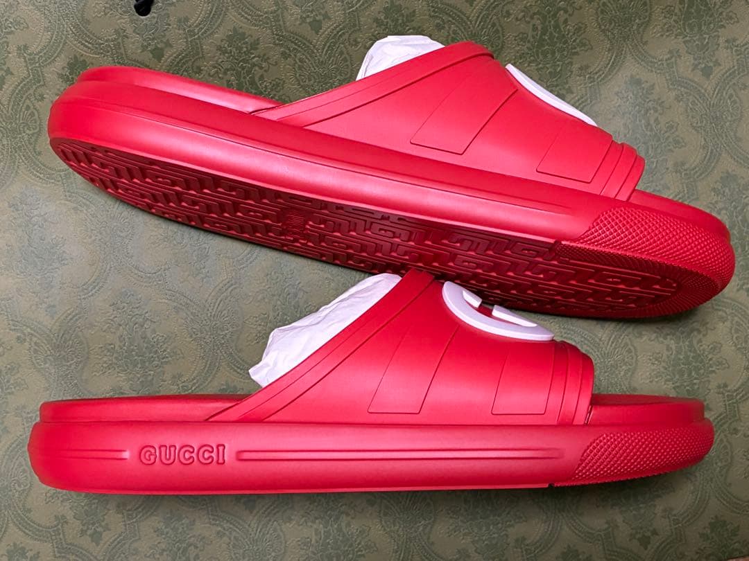 【新品】GUCCI グッチ サンダル ラバーサンダル レッド 29cm
