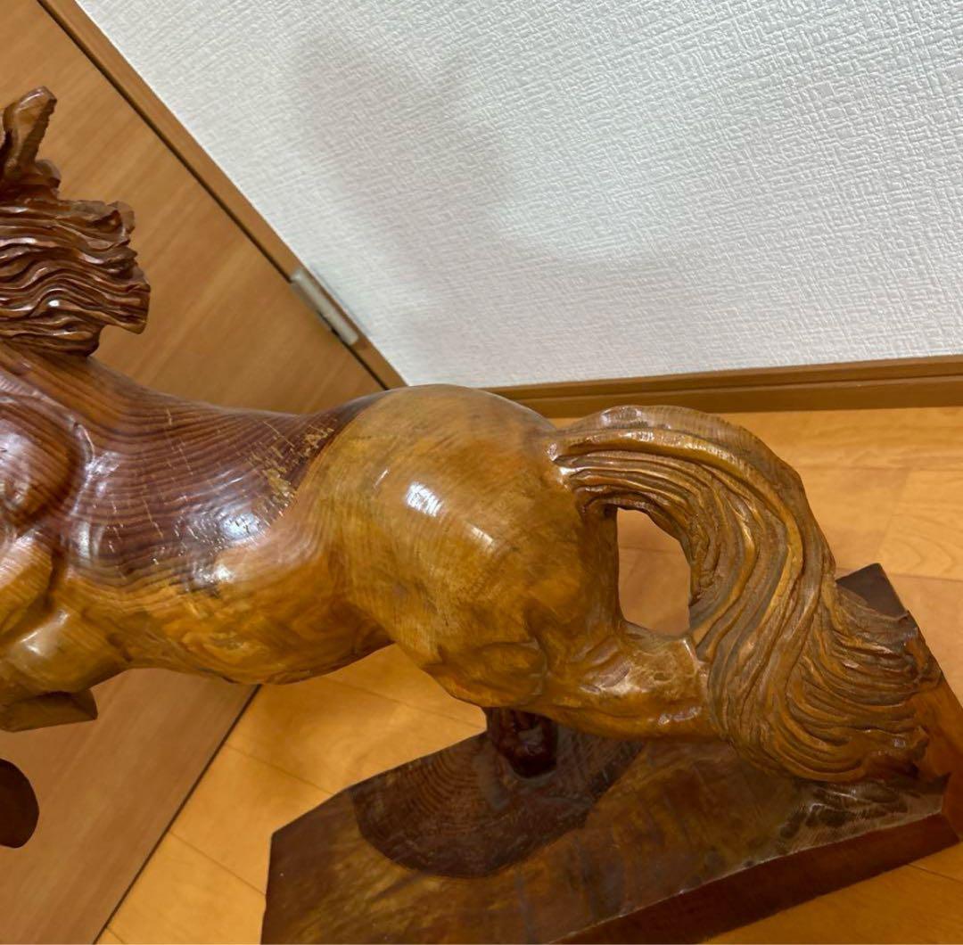 ★ 馬　置物　木　木製　木彫り　インテリア　オブジェ　豪華