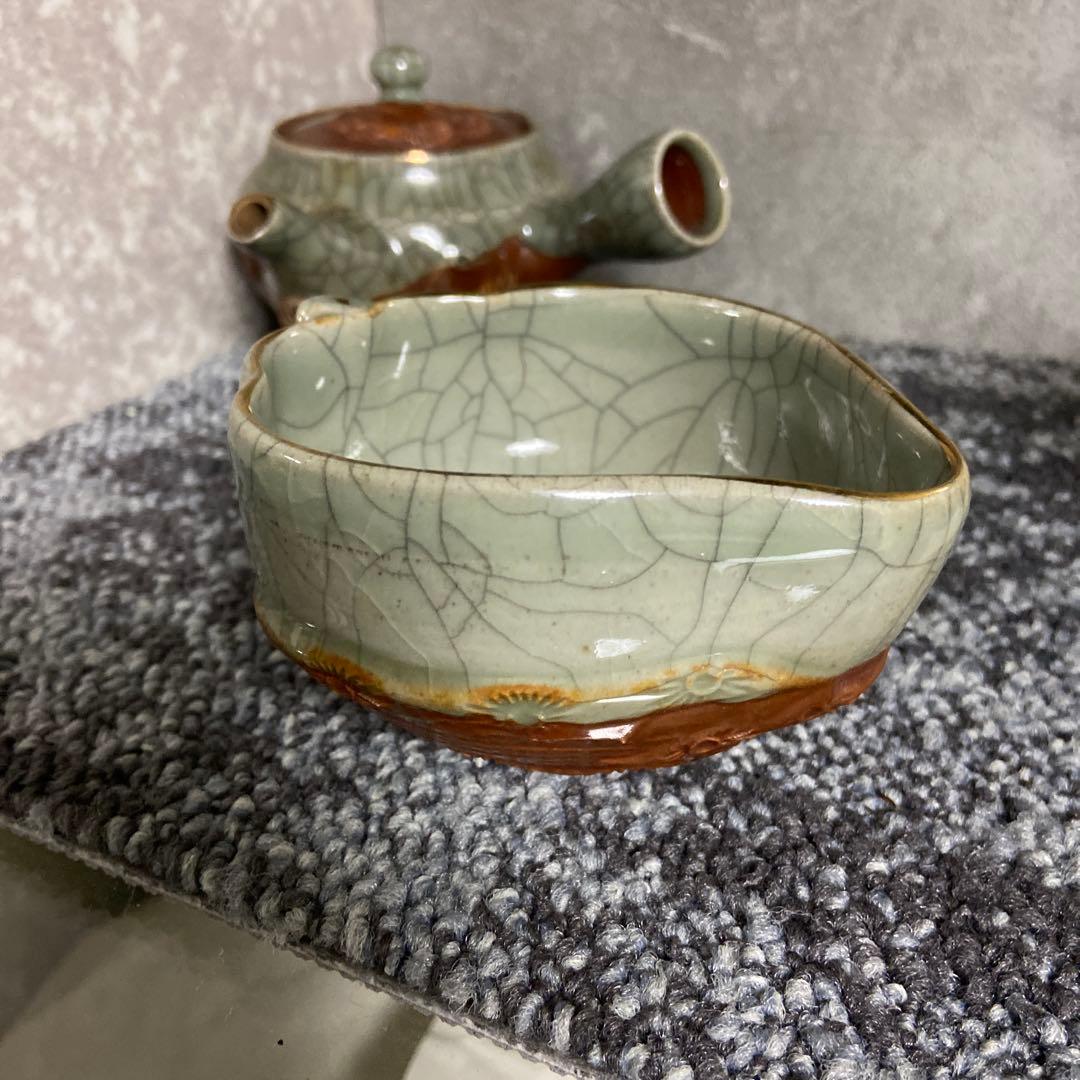 相馬焼　相馬幸山　相馬吉忠　茶器揃い　煎茶揃い　茶器セット　宝瓶　湯さまし　湯呑