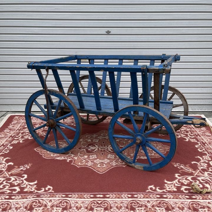 アンティーク古道具◾️昔の古い木製台車 / 馬車 インテリア 店舗什器