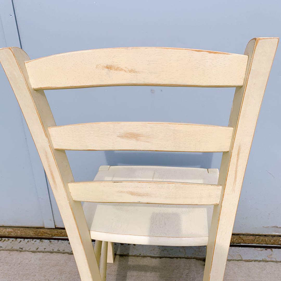 【美品】シャビー ダイニングチェア 木製 アンティーク調 ビンテージ 椅子①