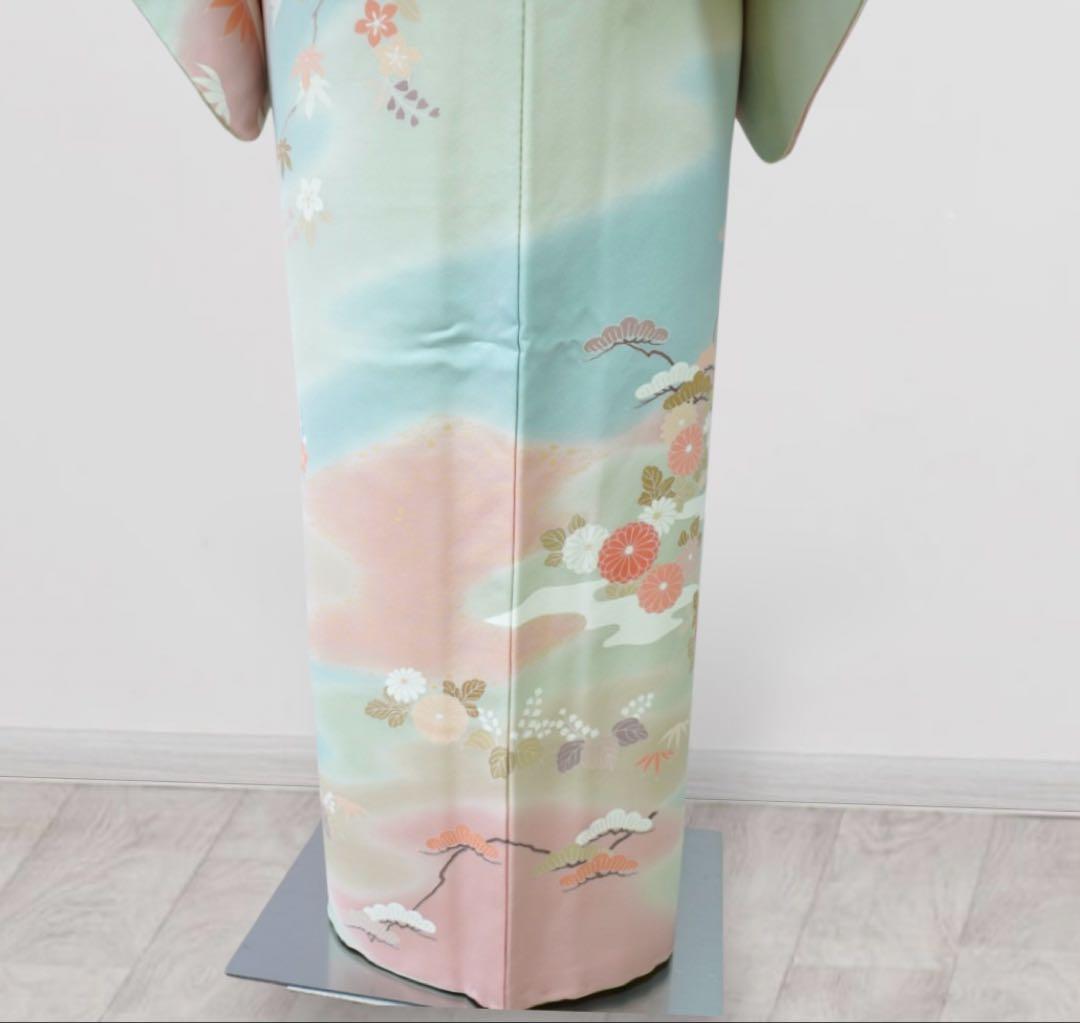 訪問着フルセット　正絹【256】お宮参り【訪問着、袋帯、帯締め、帯揚げ】