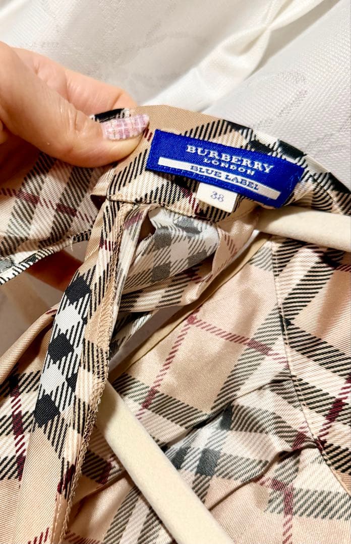 Burberry バーバリー　ブルーレーベル　チェック　ワンピース　ウール 38