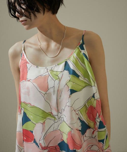 バナナタイム 花柄 キャミソール シルク100% Sサイズ オシャレ 極美品