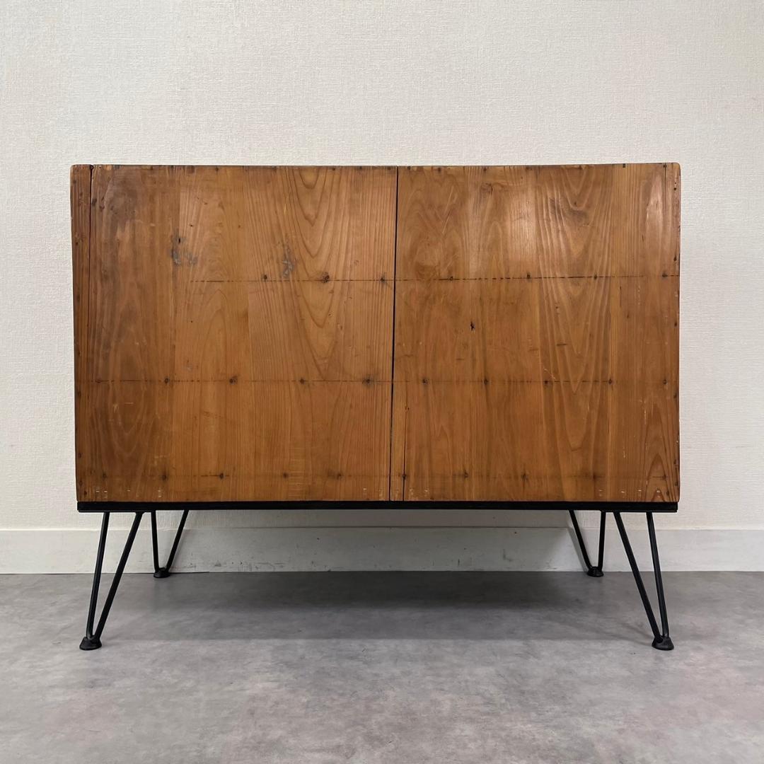 ヴィンテージ 無垢材 ローボード アイアン脚 引き出し テレビ台 ローチェスト