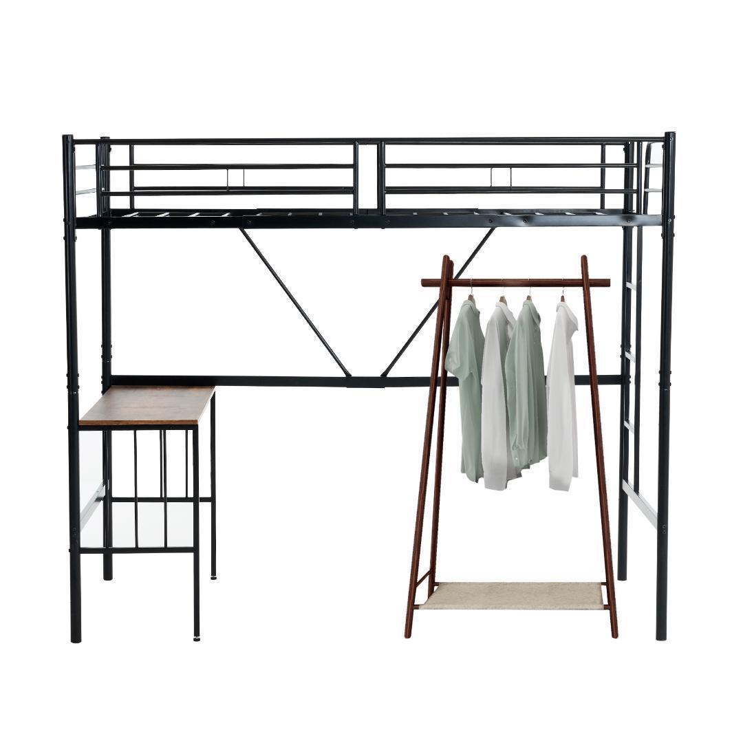 ロフトベッド パイプベッド シングル 木 収納 北欧風 子供部屋スチール