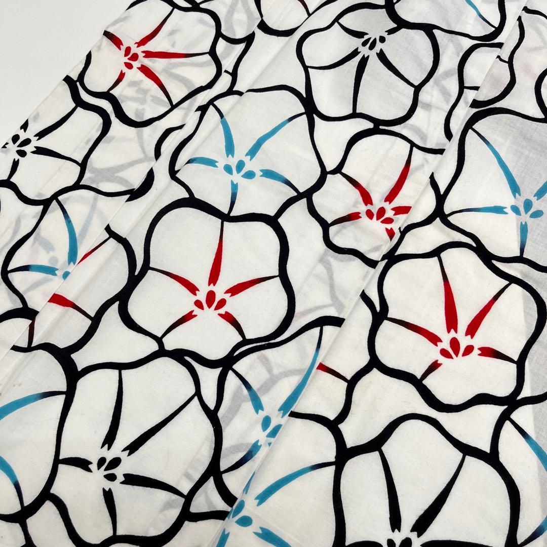 夏浴衣 浴衣 注染 華やか花 木綿 バチ衿 着付け 和装 i-3129