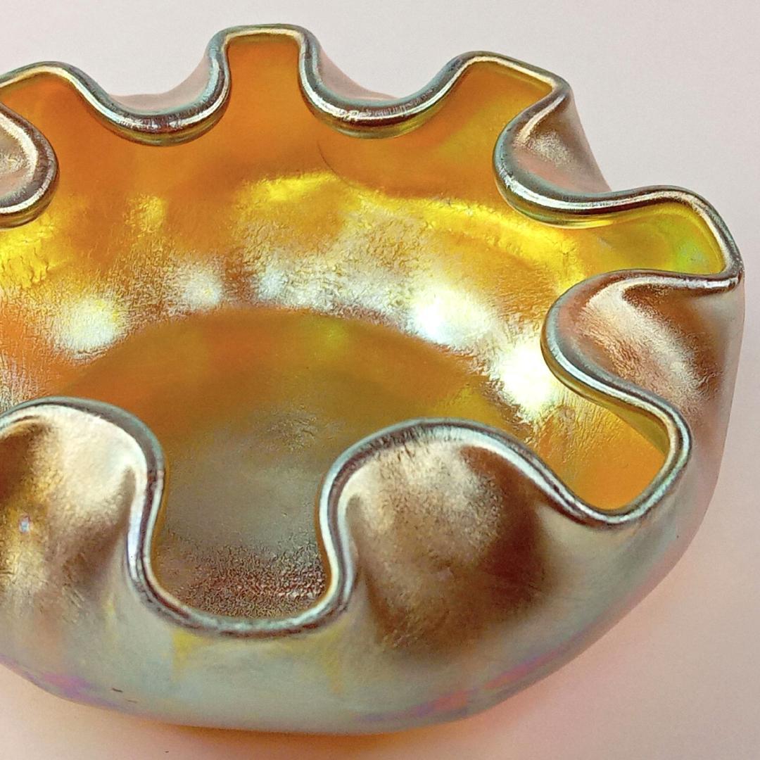 ルイスCティファニー 紙ラベル付きソルトセラー ファブリルガラス q82 b