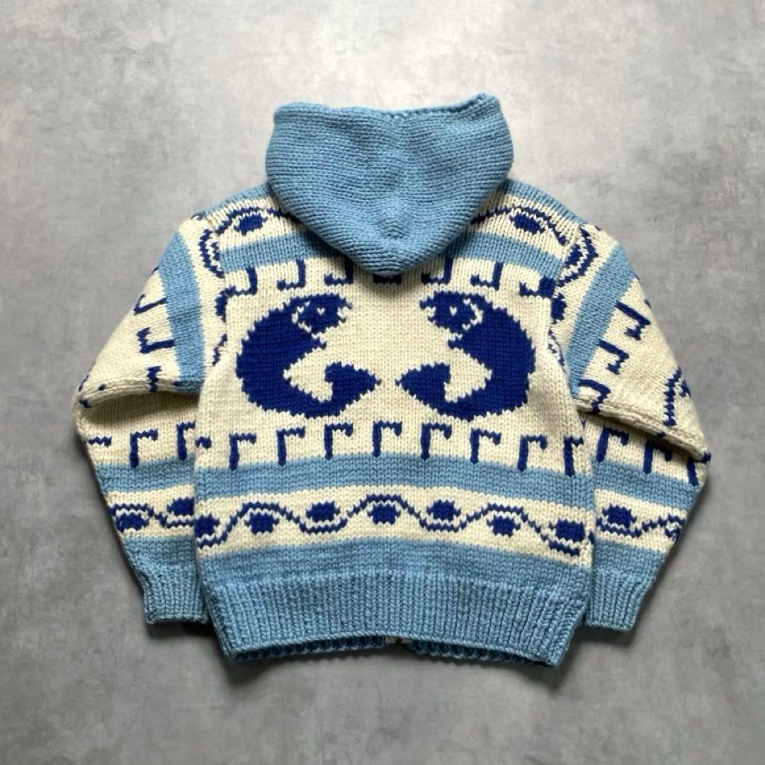90s wool cowichan sweater “hoodie type”