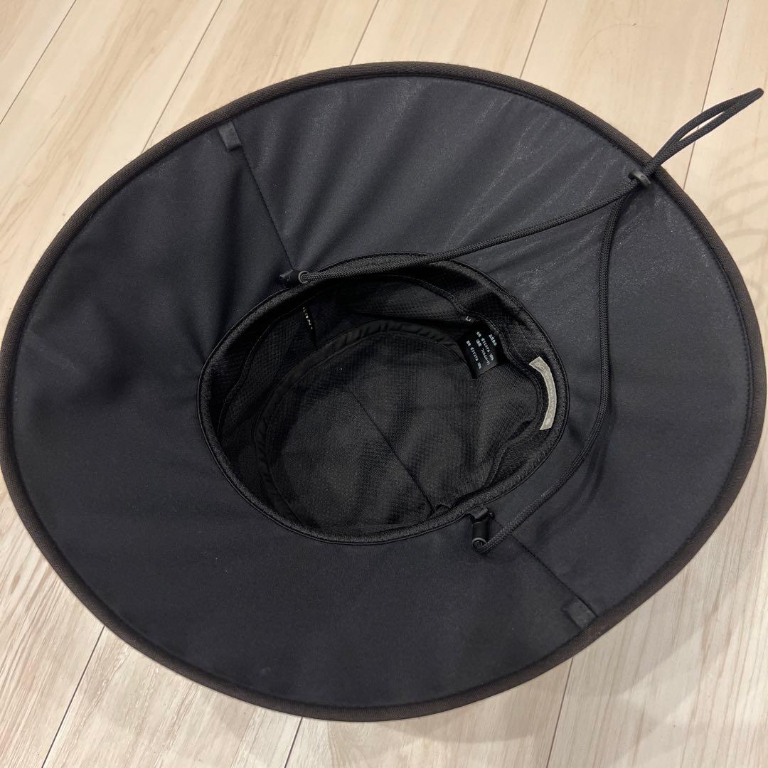 サンバリア100 ウィンドハット　ブラック　Lサイズ　紐付き