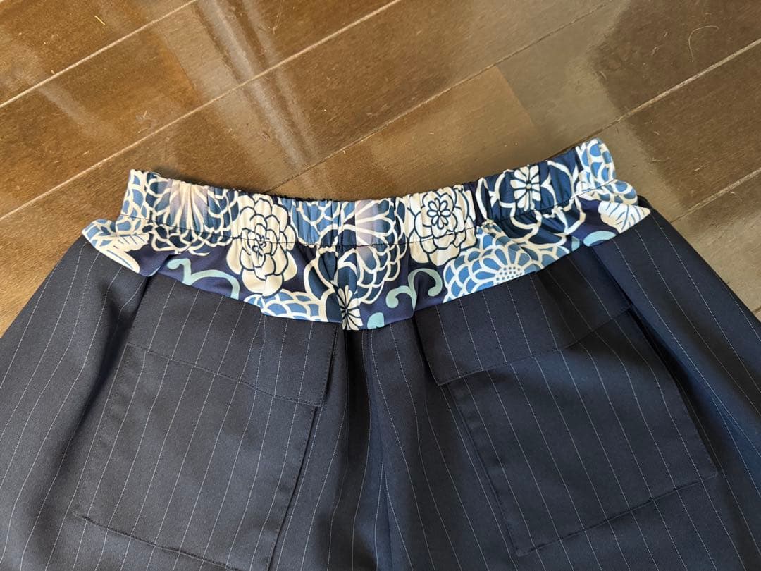 ほにや　ストライプ ガウチョパンツ