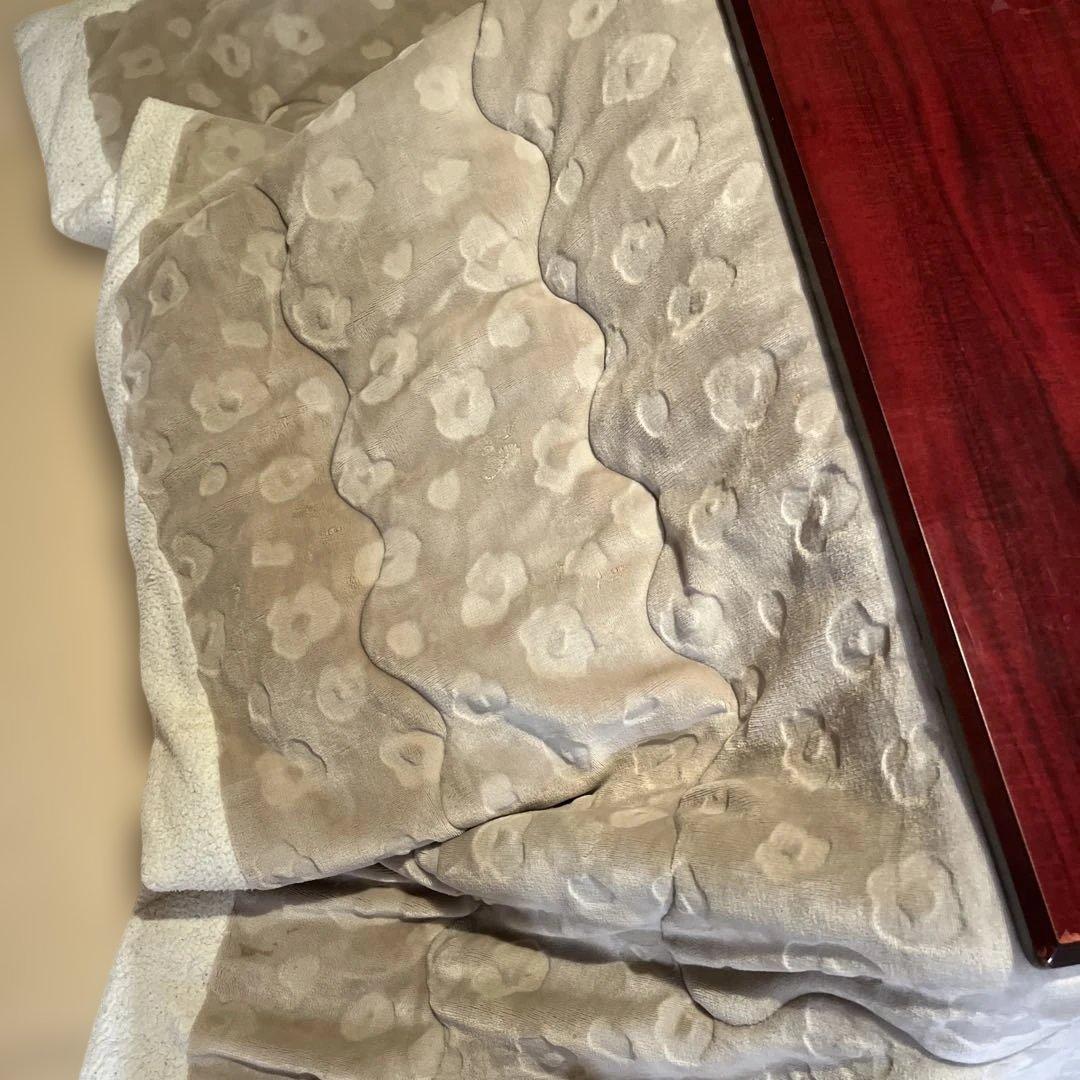 木製こたつ&テーブル &グレー布団付き