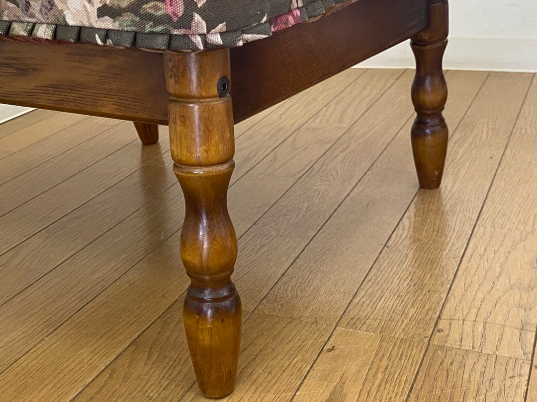 アンティーク レトロ カリモク コロニアル オットマン スツール