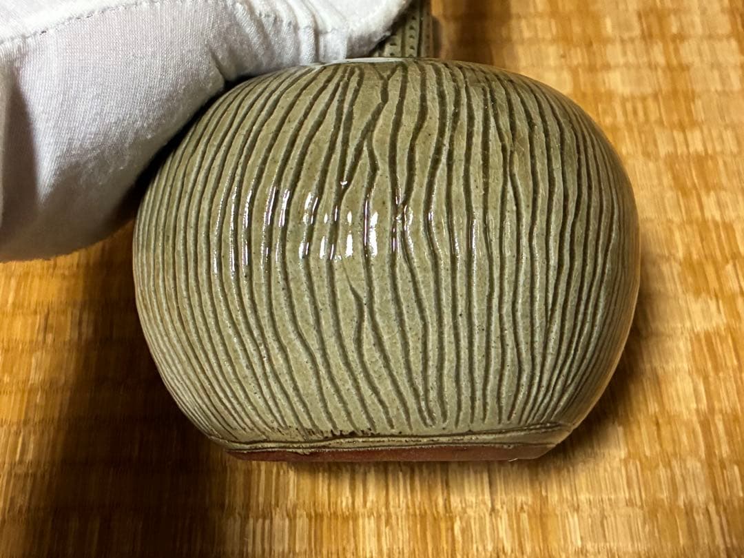 虫明焼 【黒井 千左】鶴首 花入 花瓶 共箱