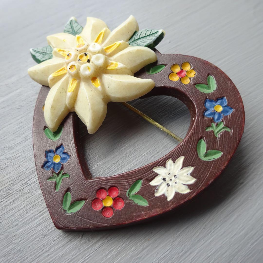 〜1950's ヴィンテージ ブローチ エーデルワイス ユーロ ブロカント