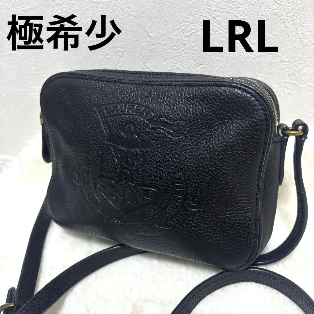 【美品】ローレンラルフローレン ショルダーバッグ ブラック レザー カメラバッグ