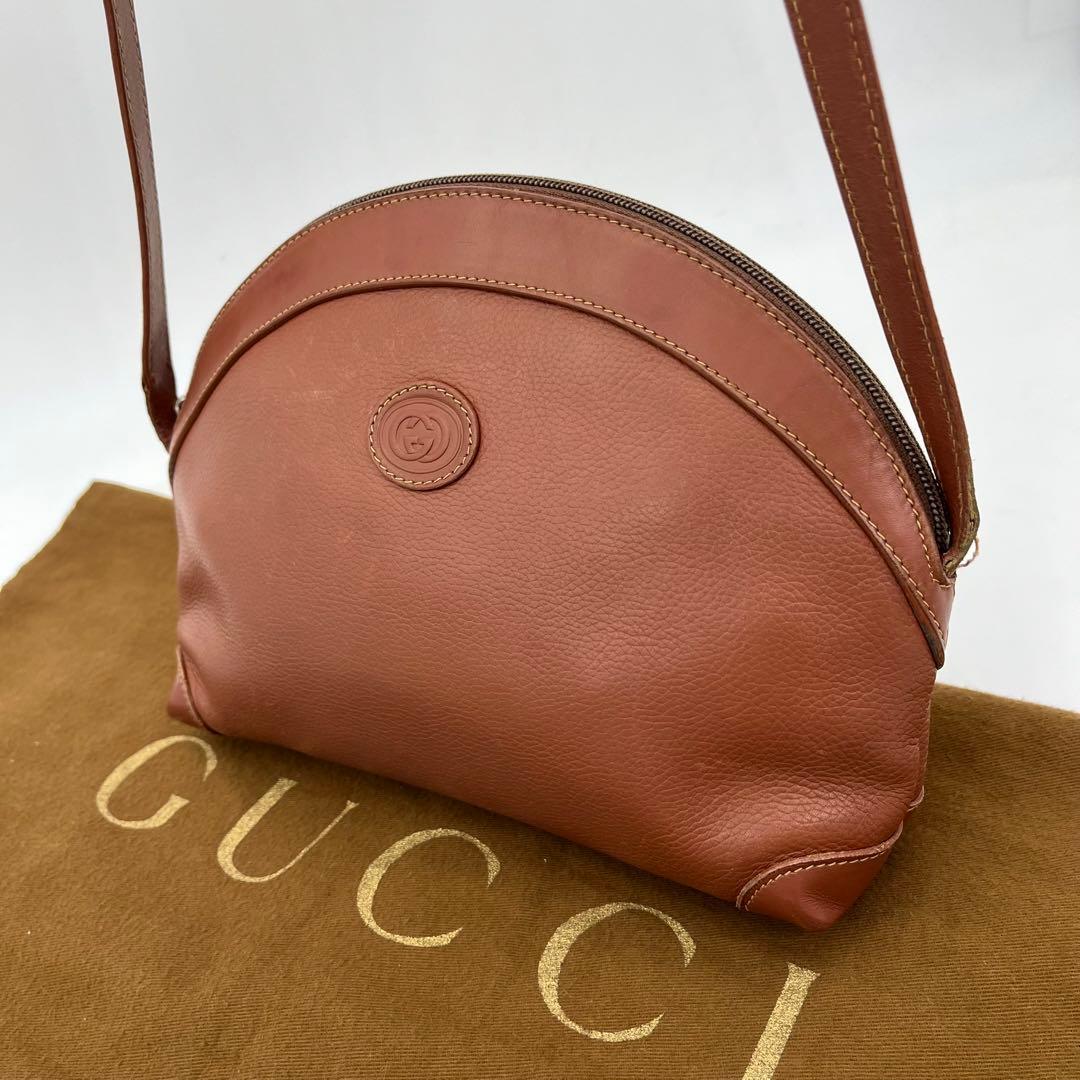 GUCCI ショルダーバッグ ポシェット 斜めがけ インターロッキング レザー