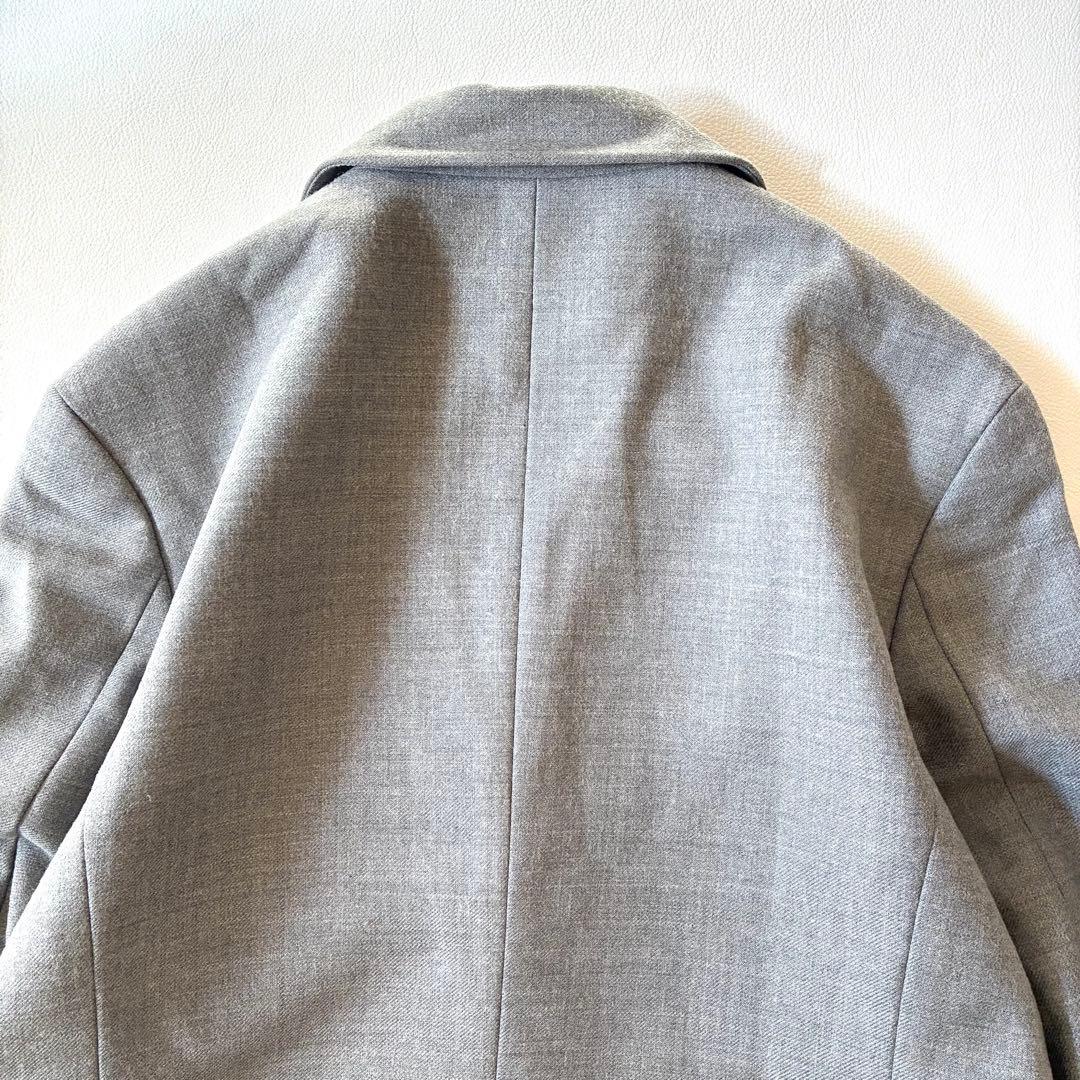 【状態良好】アンクレイヴ　ウール混ダブルテーラードジャケット　グレー