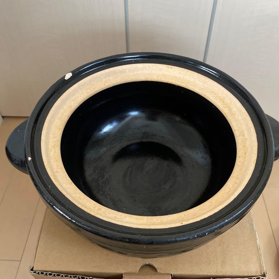 陶器製 土鍋 黒色 かまどさん長谷園三合炊き