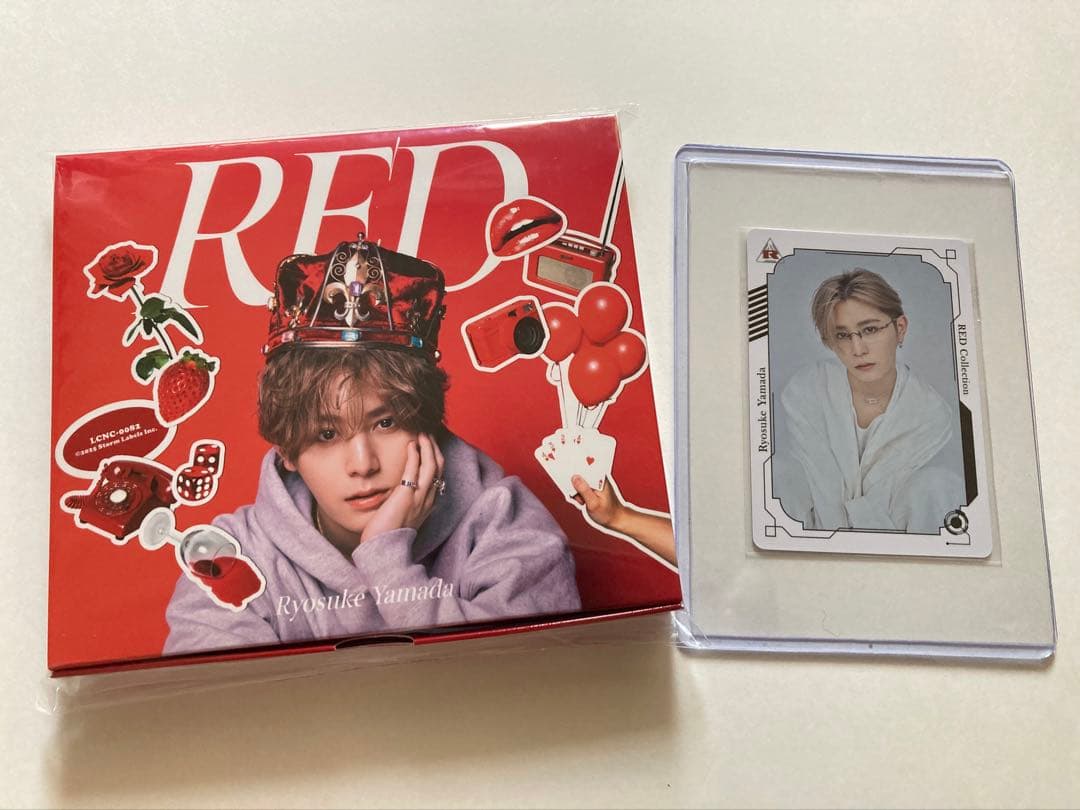 新品 山田涼介 ファミクラ限定Deep RED盤 ライビュ特典ビジュアルカード