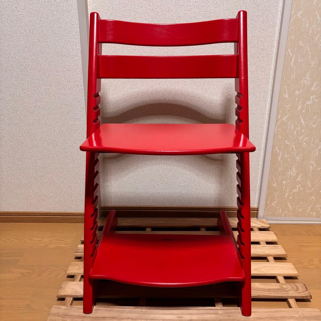 ストッケ トリップトラップ ベビーチェア レッド シリアル3 ハイチェア 椅子②