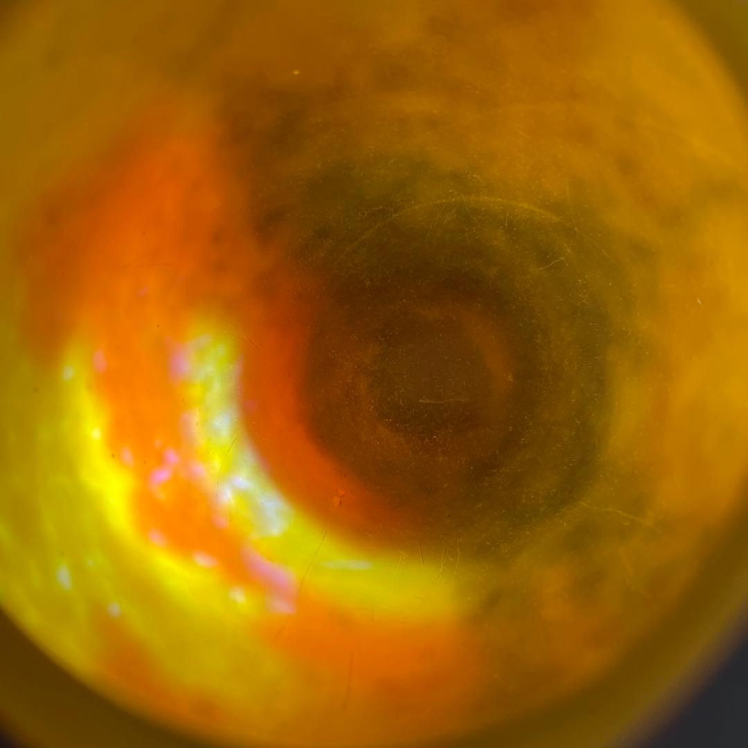 19世紀フランス　異色ガラス　酸化腐食彫花入　箱付　東Y8-0205☆2Fトヒウ