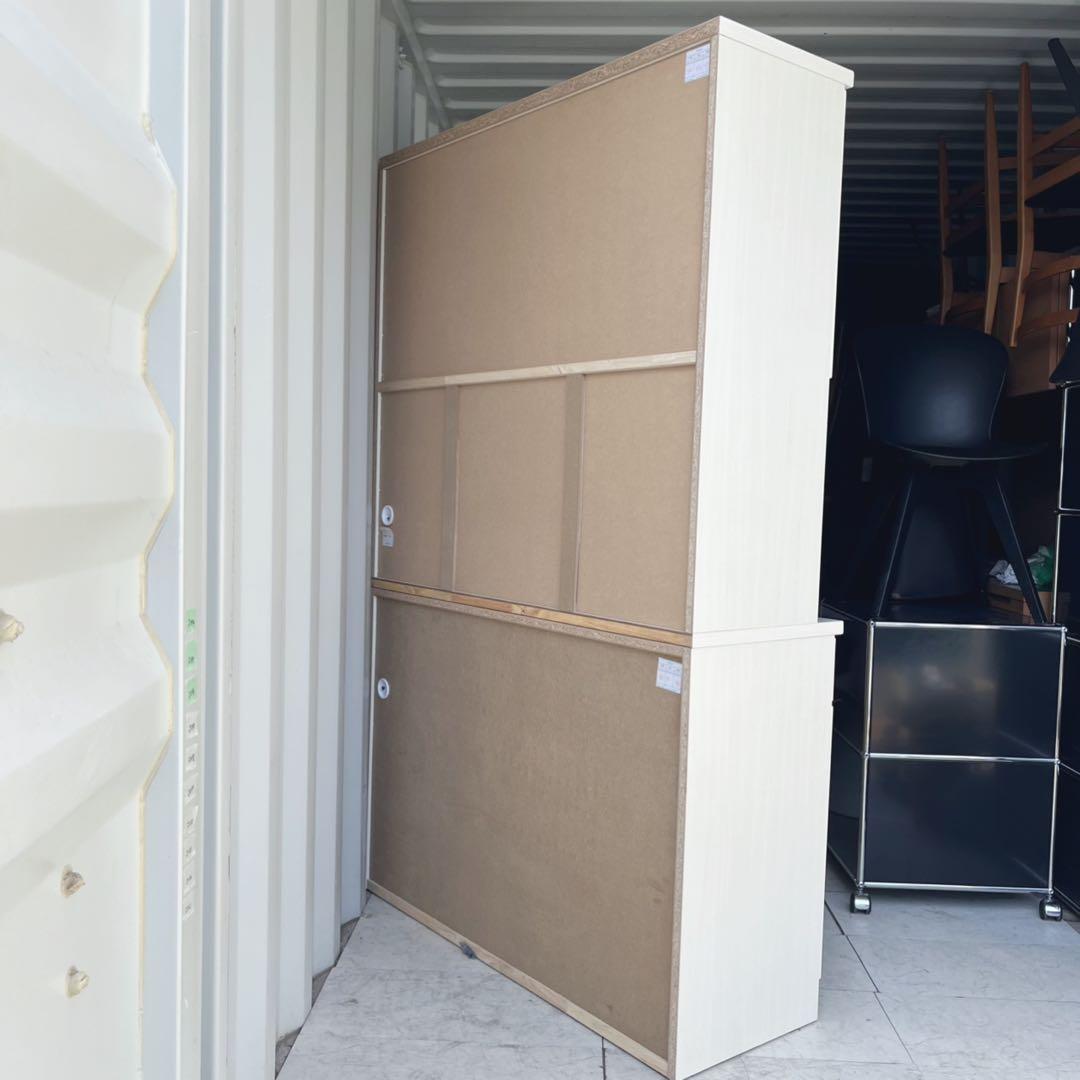 取付無料！ニトリ ミランダ アンティーク調アイボリーキッチンボード 食器棚✨