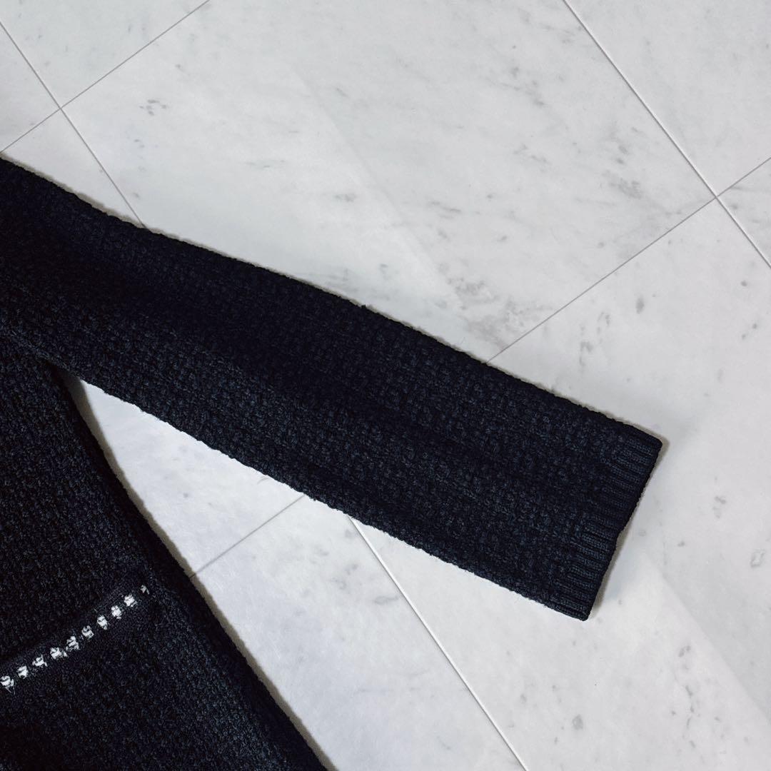 美品 23AW Theory luxe ツイード ノーカラー ニットジャケット