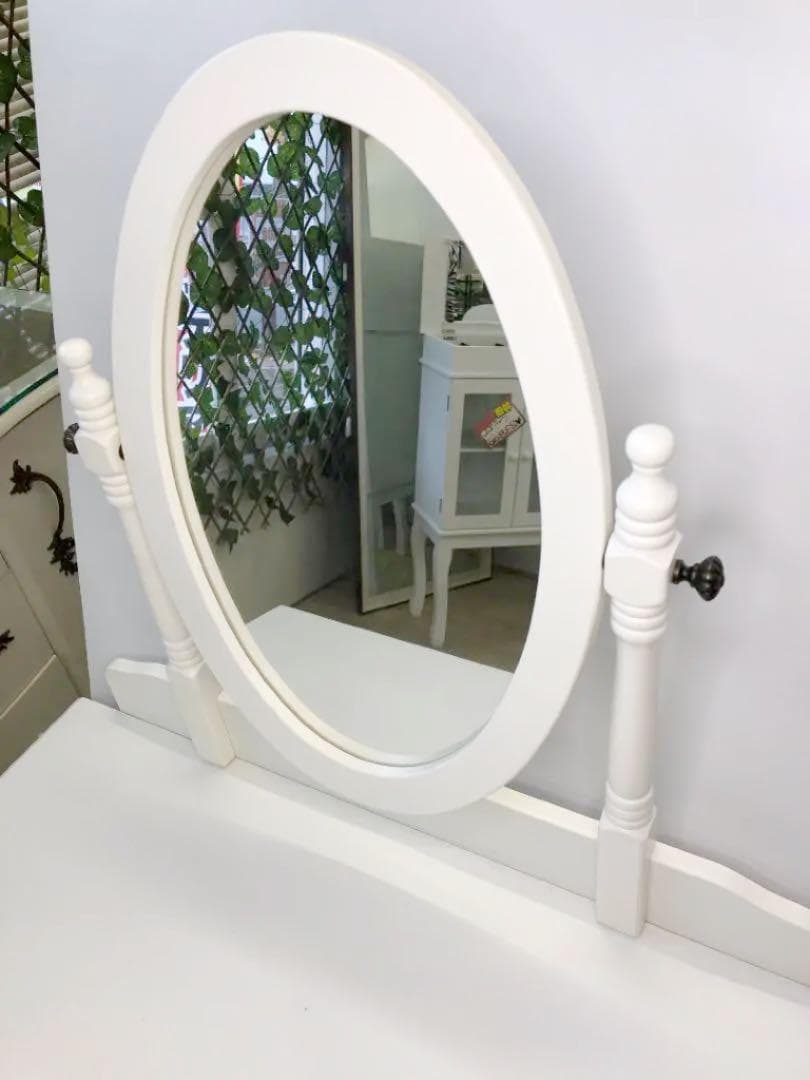 ドレッサー　スツール付き　ホワイト　アンティーク　ロココ　猫脚　輸入インテリア