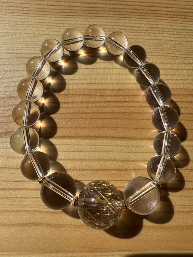 ⭐︎トップクオリティ⭐︎着色無しの本物⭐︎ゴールドルチル⭐︎ブレスレット⭐︎パワーストーン