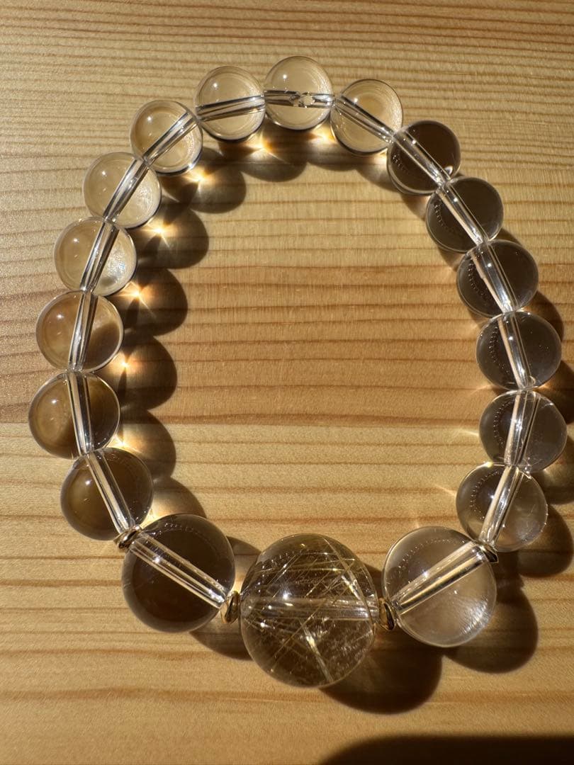 ⭐︎トップクオリティ⭐︎着色無しの本物⭐︎ゴールドルチル⭐︎ブレスレット⭐︎パワーストーン