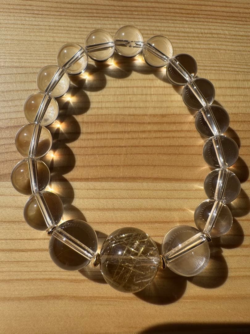 ⭐︎トップクオリティ⭐︎着色無しの本物⭐︎ゴールドルチル⭐︎ブレスレット⭐︎パワーストーン