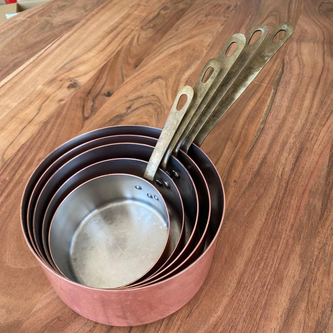 銅の片手鍋セット