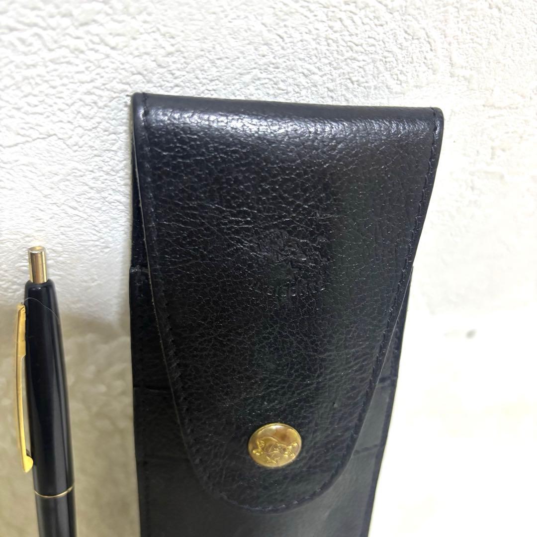 【希少 美品】イルビゾンテ ペンケース レザー ブラック ペンセット