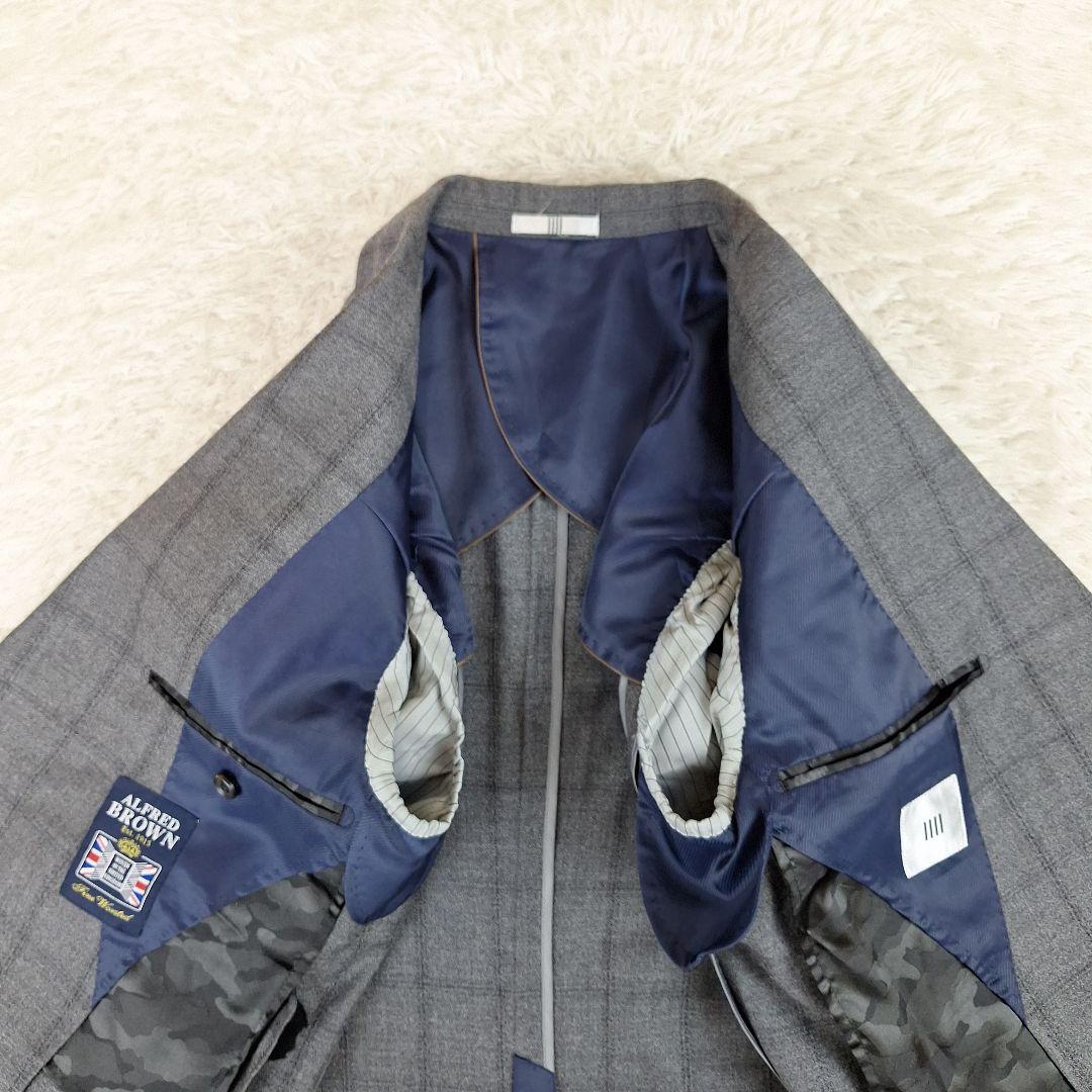美品✨スーツセレクト　アルフレッドブラウン生地　スリーピース　A4　アジャスター