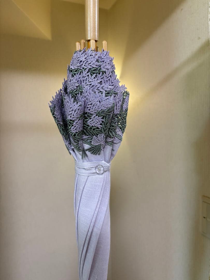 完売品 近沢レース ラベンダー刺繍付き日傘