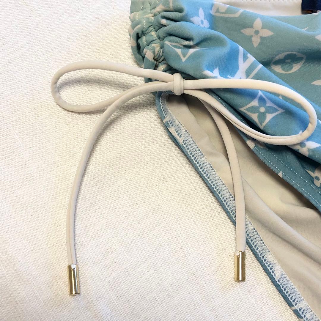 ルイヴィトン ブルーラグーンモノグラム ストラップレスビキニ 水色 34サイズ