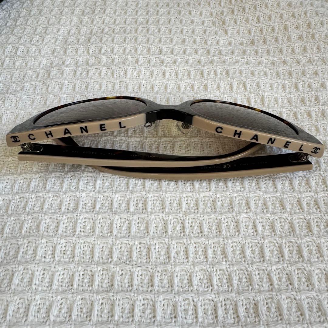 人気！シャネル5414 ベージュロゴH サングラス 箱付　掛けやすい鼻パット付