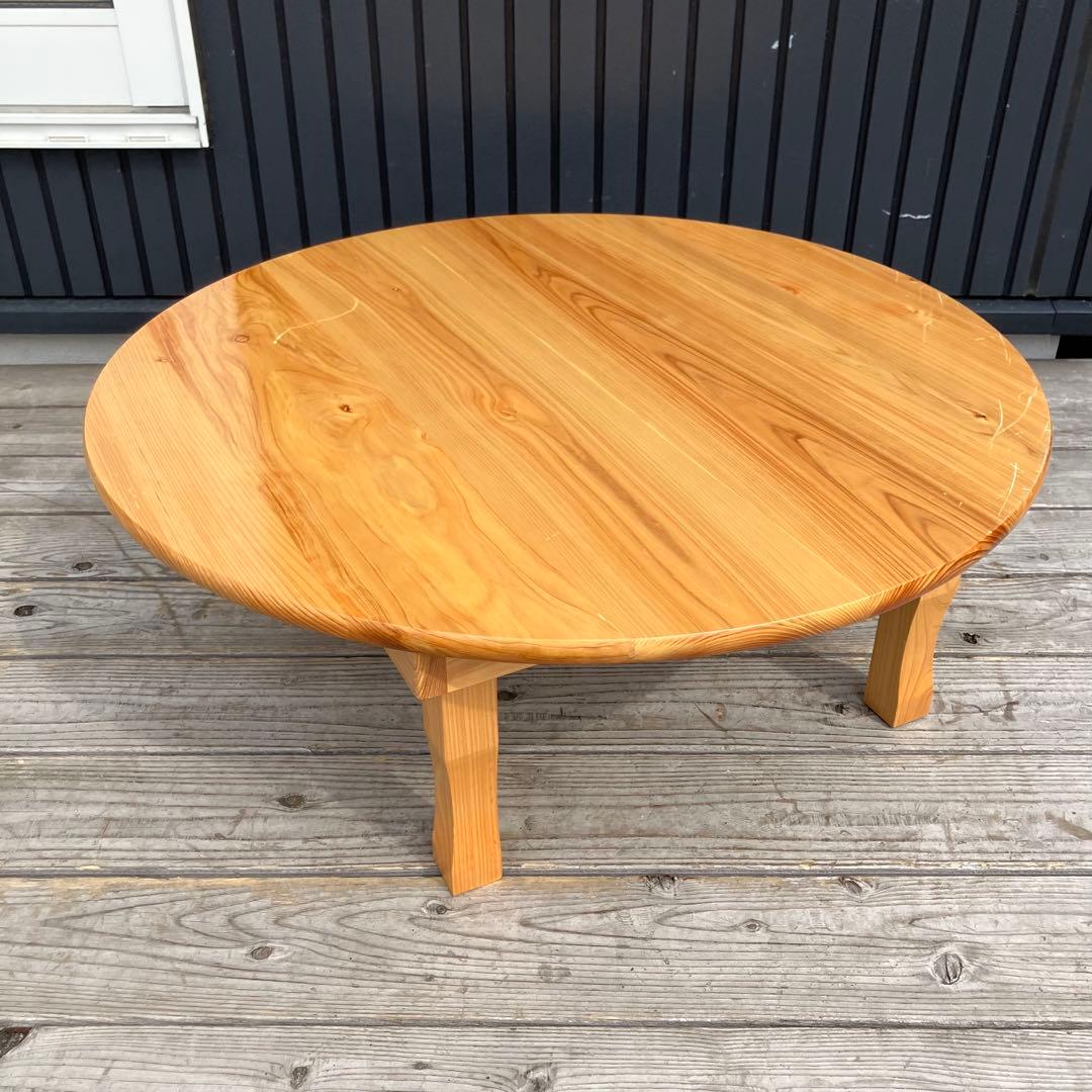 昭和レトロ らくだ屋 円形 円型 木製ちゃぶ台 折り畳みテーブル 円卓 座卓