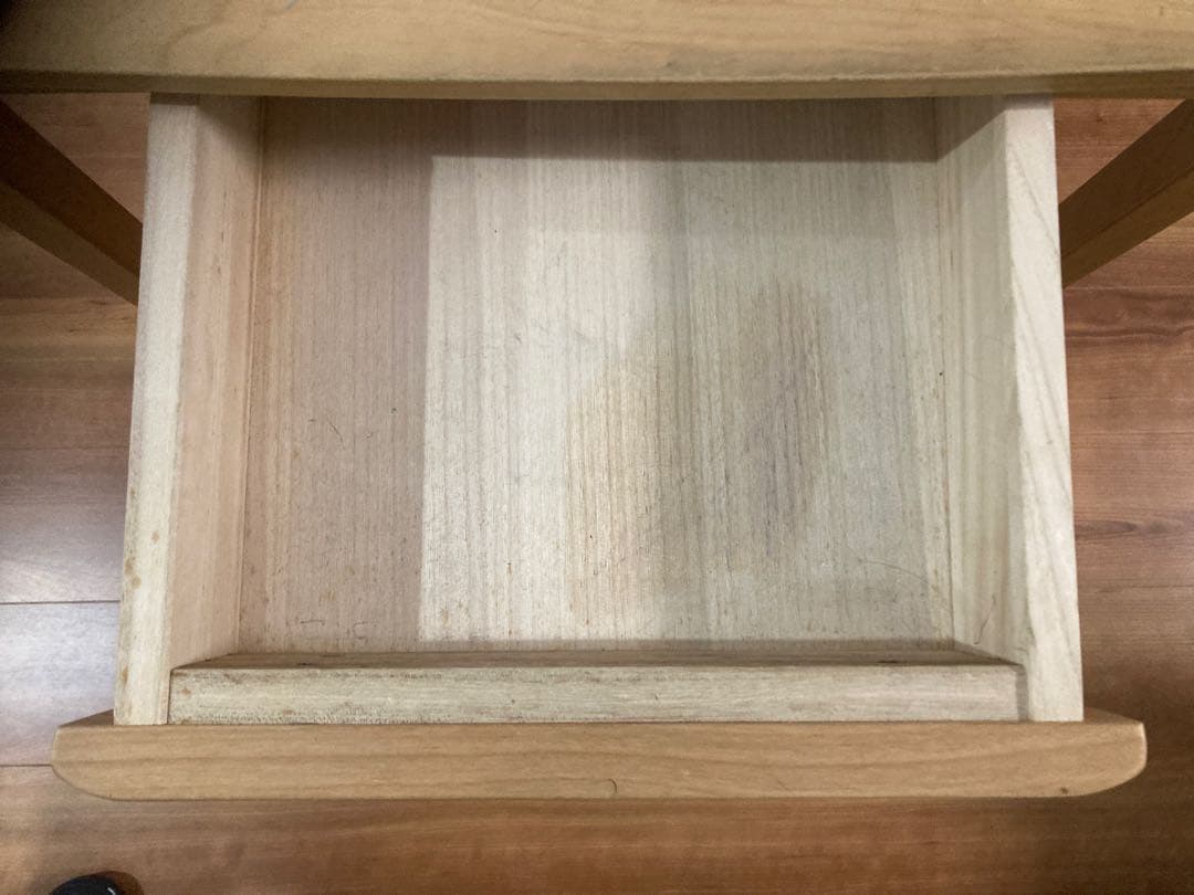 ナチュラルウッドテーブル 引き出し付き