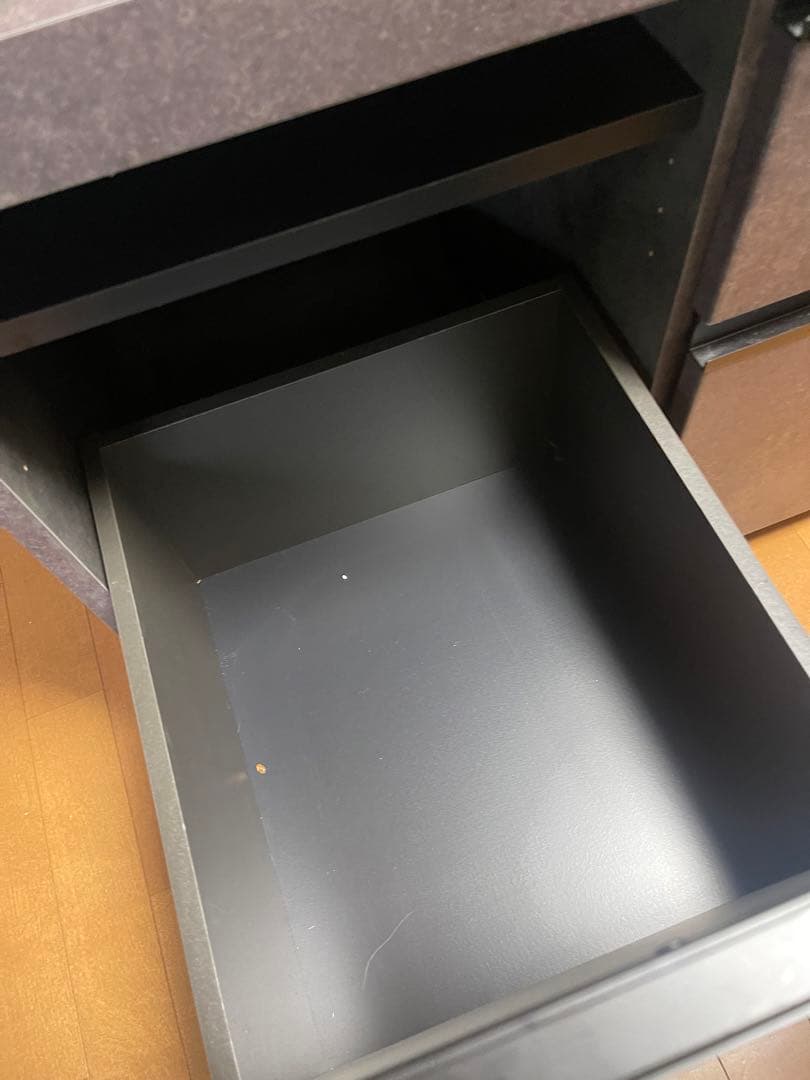 alamy パモウナ ダークグレー 食器棚 4段引き出し付き