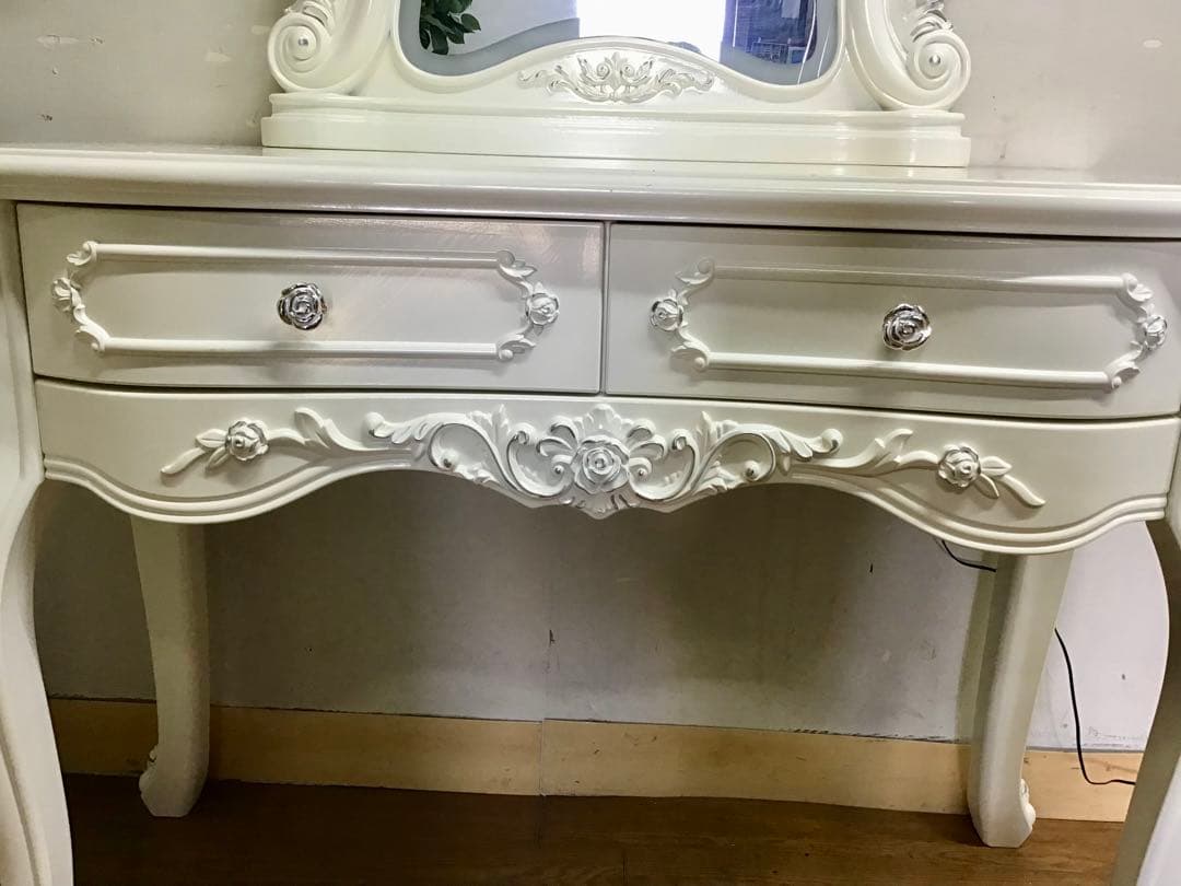 管281☆イタリア製☆アンティーク☆姫系☆ロココ調☆ドレッサー☆スツール付き