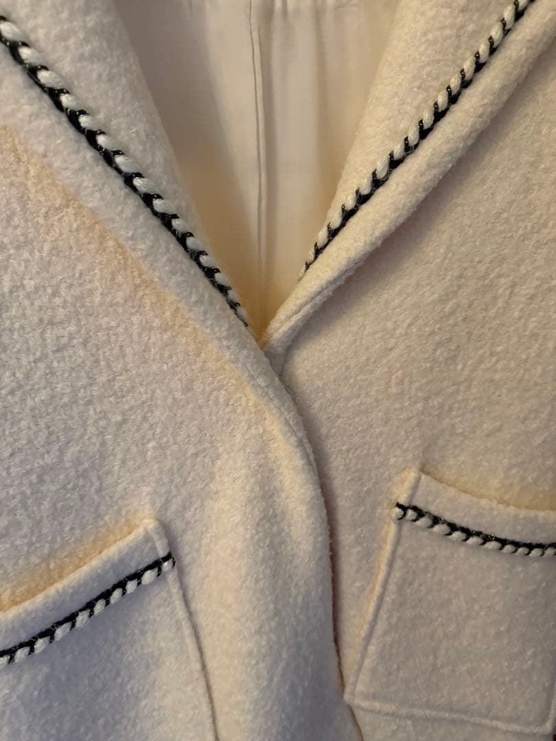 HIAND コート　セーラー襟コート　ホワイト