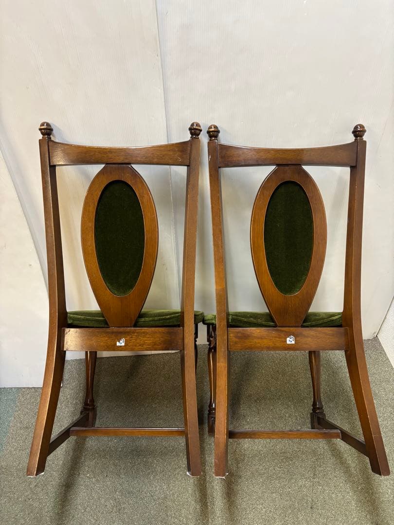 ② ヴィンテージチェア　ナガノインテリア　ベロアチェア　２脚セット