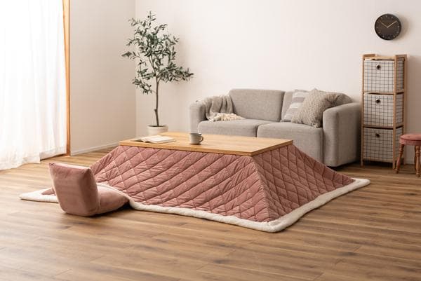 おしゃれ ふかふか かわいい 暖かい 長方形 こたつ布団 サーモンピンク