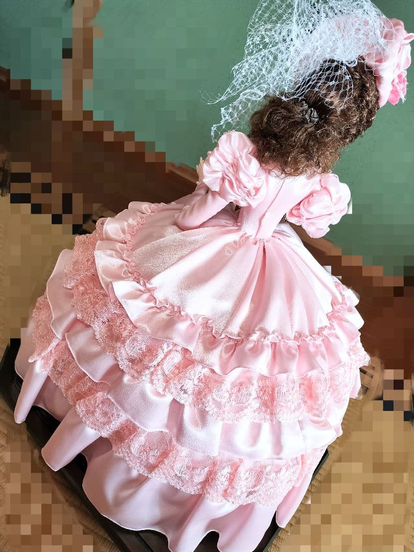 フランス人形　スキヨ人形　SUKIYO DOLLS　リボン　　昭和レトロ　ドレス