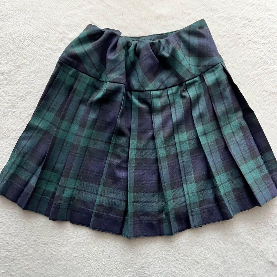 RALPH LAUREN 紺ブレザー 金ボタン チェックスカート 上下