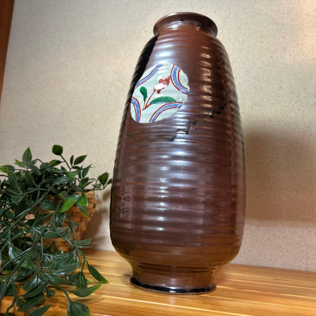 期間限定お値下げ　陶器の花瓶 手描き　フラワーベース