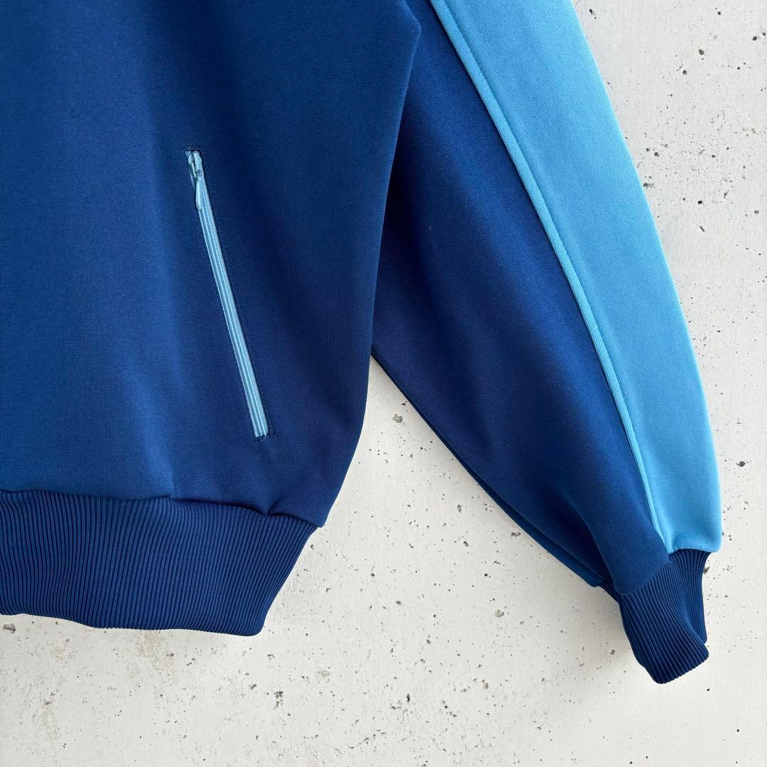 美品【在原みゆ紀着用】アディダス デサント トラックジャケット ジャージ 紺×青