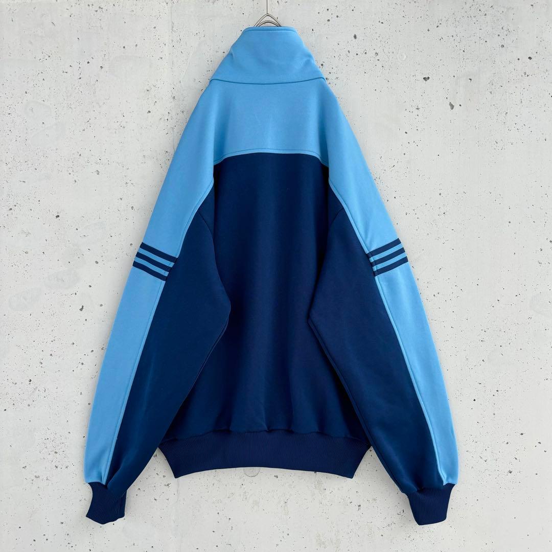 美品【在原みゆ紀着用】アディダス デサント トラックジャケット ジャージ 紺×青